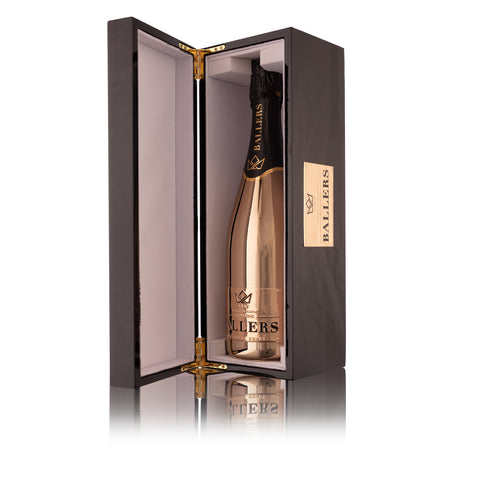 BALLERS CHAMPAGNE GOLD CHROME EXTRA BRUT WITH LUXURIOUS PIANO LACQUERED BOX