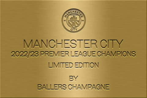 BALLERS CHAMPAGNE EXTRA BRUT, MANCHESTER CITY PREMIER LEAGUE CHAMPIONS 2022/23 EDITION, WITH BOX