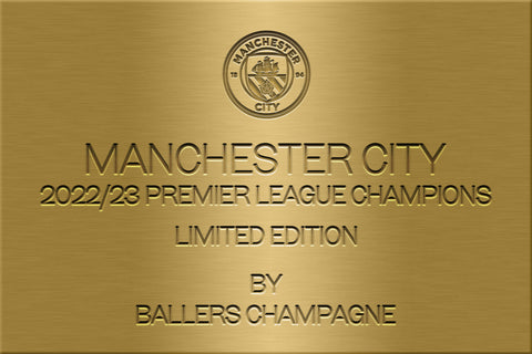 BALLERS CHAMPAGNE EXTRA BRUT, MANCHESTER CITY PREMIER LEAGUE CHAMPIONS 2022/23 EDITION, WITH BOX