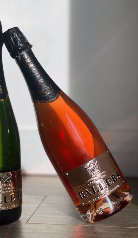 ROSE GOLD LABEL ROSÉ CHAMPAGNE IN THE SUN WITH SHADOWS